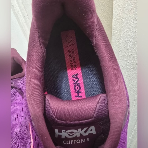 HOKA Clifton 8 Purple Cushioned Running Sneakers Size 11B🌴 - Picture 6 of 10